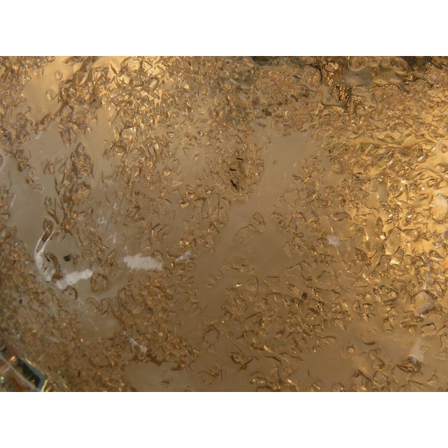 Gold Ceiling Light in Brass and Ice Glass from Schröder & Co, 1970s For Sale - Image 8 of 18