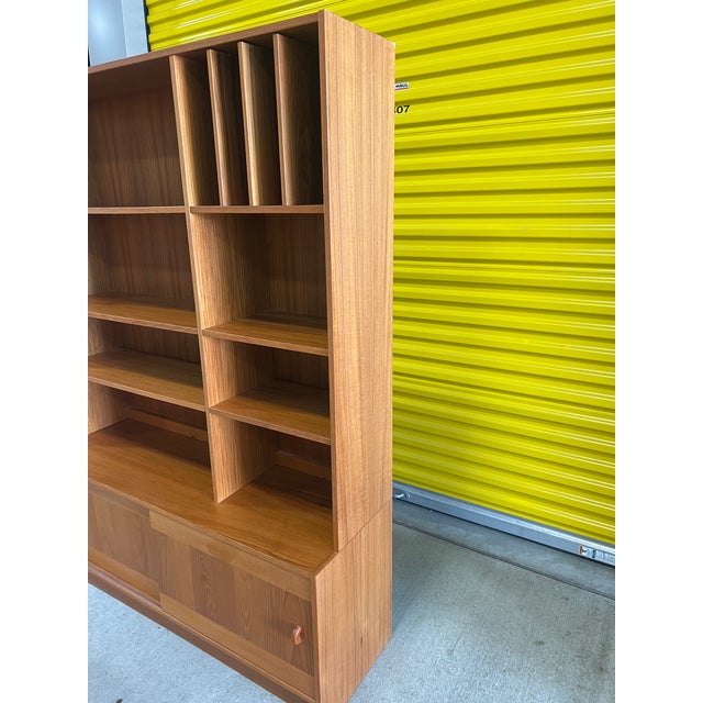 Mid-Century Modern Vintage Domino Mobler Teak Bookcase Cabinet For Sale - Image 3 of 11