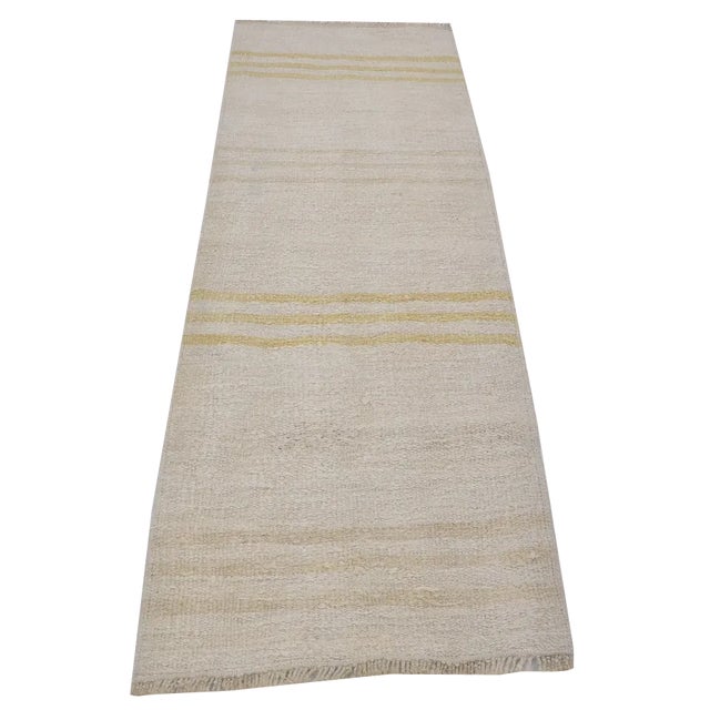 Handmade Hemp Small Kilim Runner Rug, 1960s For Sale