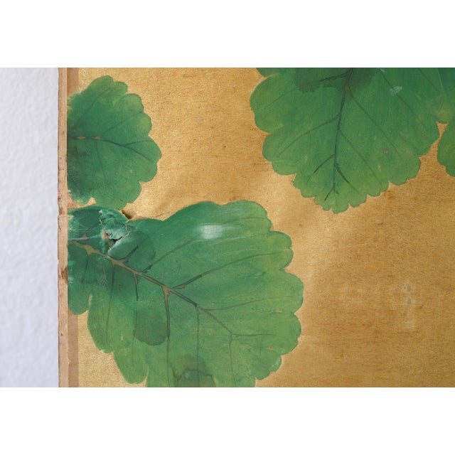 Japanese 18th Century Edo Period White Eagle Painting on Gold Paper For Sale - Image 13 of 17