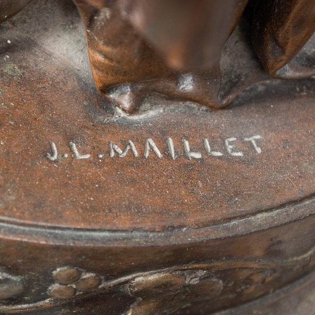 Antique 19th-century french pair of bronze figures depicting water-bearers, elegantly draped in beautifully crafted robes...