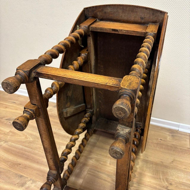 English Gateleg Oval Oak Folding Table For Sale - Image 13 of 15