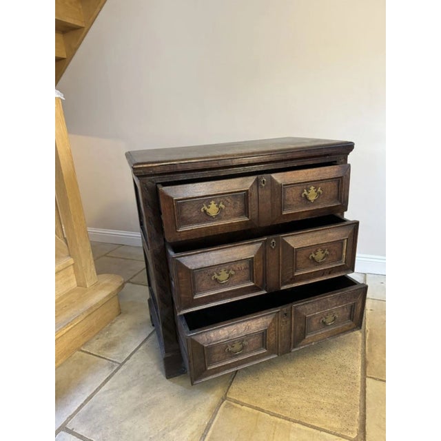 Wood 18th Century Oak Jacobean Chest of Drawers, 1680s For Sale - Image 7 of 11