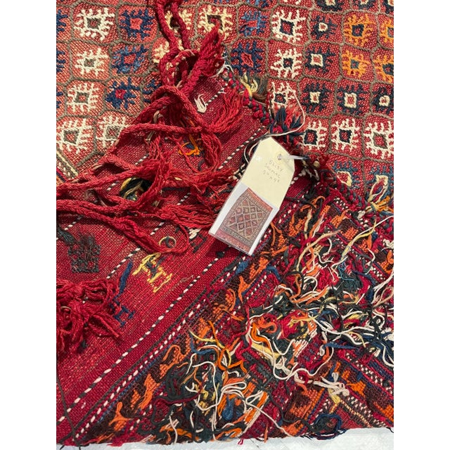 Ruby Red Antique Nomadic Sumak Rug - 5'10'' X 4'3'' For Sale - Image 8 of 9