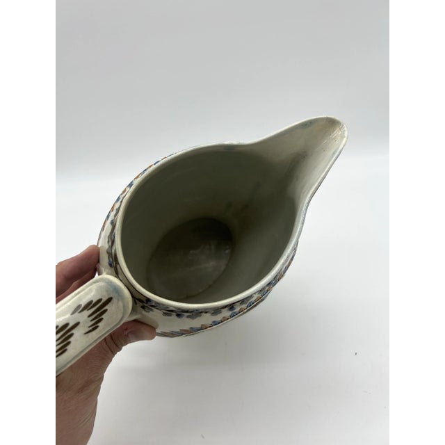 Antique Prattware Polychrome Decorated Pearlware Pitcher With Peafowl, Circa 1820's For Sale - Image 10 of 12