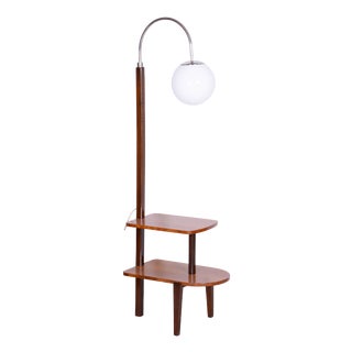 Art Deco Walnut Floor Lamp by Jindrich Halabala for Up Závody, Czechia, 1930s For Sale