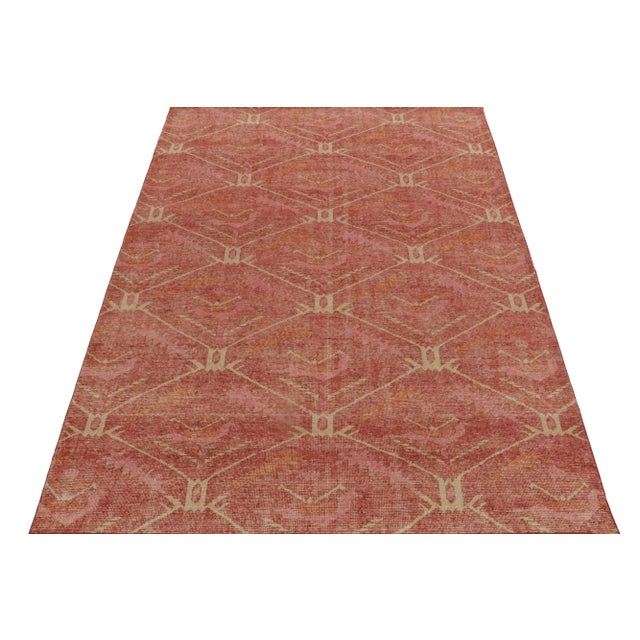 Tribal Rug & Kilim’s Distressed Ave Rug in Dark Red, 6x9 For Sale - Image 3 of 8