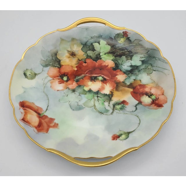 Early 20th Century Antique Rosenthal Hand Painted Gold Gilt Serving Plate For Sale - Image 5 of 7