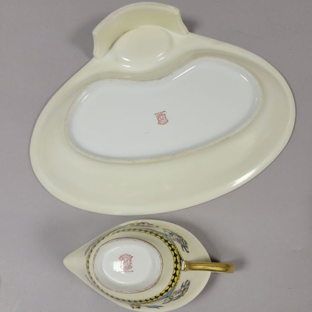 Cream Bone China Strawberries and Cream Bowl Dish With Creamer Set For Sale - Image 8 of 8