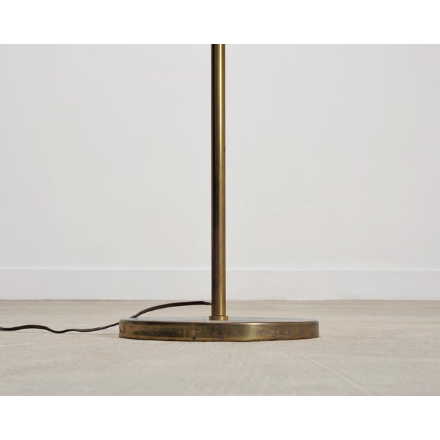 Mid-Century Patinated Brass Adjustable Pharmacy Floor Lamp For Sale - Image 10 of 16