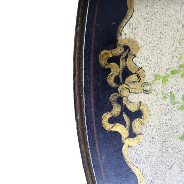 Pair of Antique Grand Rapids French Hand Painted Oval Side Tables For Sale - Image 6 of 18