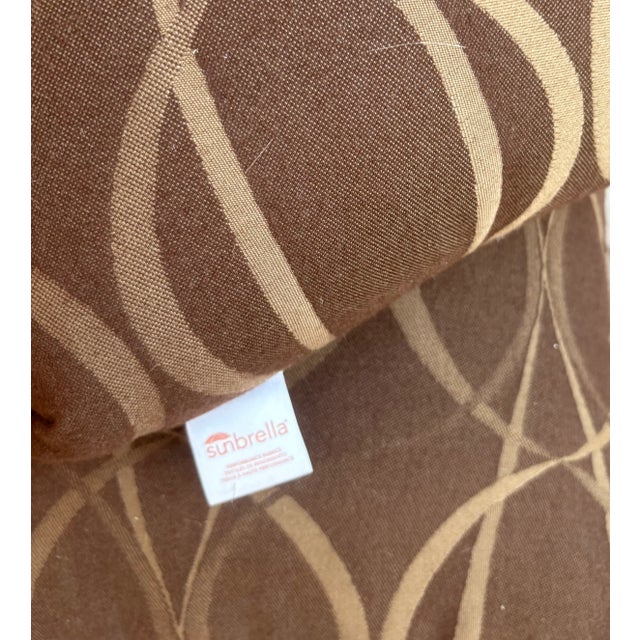 Early 21st Century California Golden State Chic Brown and Gold Sunbrella Pillows-Set of 4 For Sale - Image 5 of 10