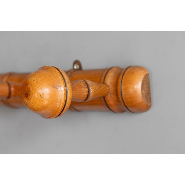 Vintage Coat Pegs in Faux Bamboo, 1930s For Sale - Image 6 of 7