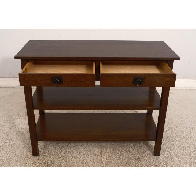 Arts & Crafts Stickley Mission Oak 2 Drawer Arts & Crafts Server For Sale - Image 3 of 12