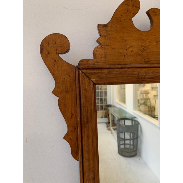 Early 20th Century Antique Chippendale Style Bird’s-Eye Maple Wall Mirror For Sale - Image 5 of 7