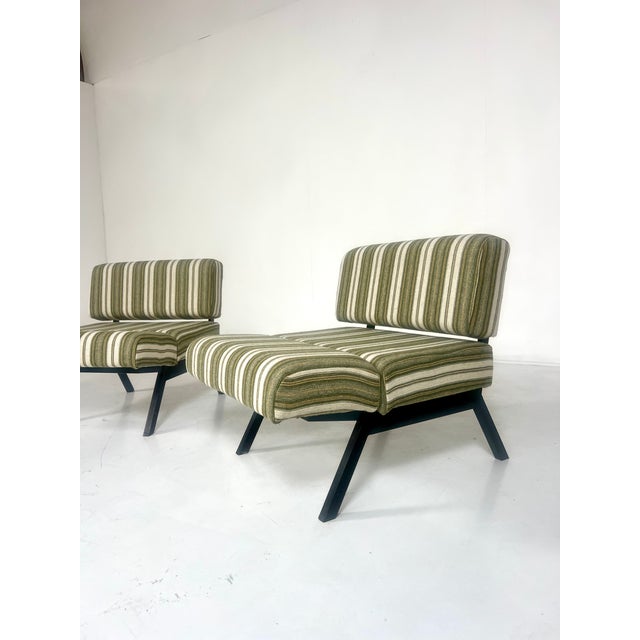 Set of two Panchetto reclining armchairs, designed by Rito Valla for IPE in the 1960s. These armchairs easily convert into...