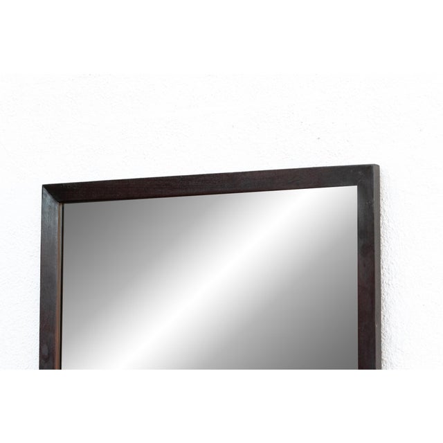 Black Large Elegant Vintage Rosewood Mirror For Sale - Image 8 of 11
