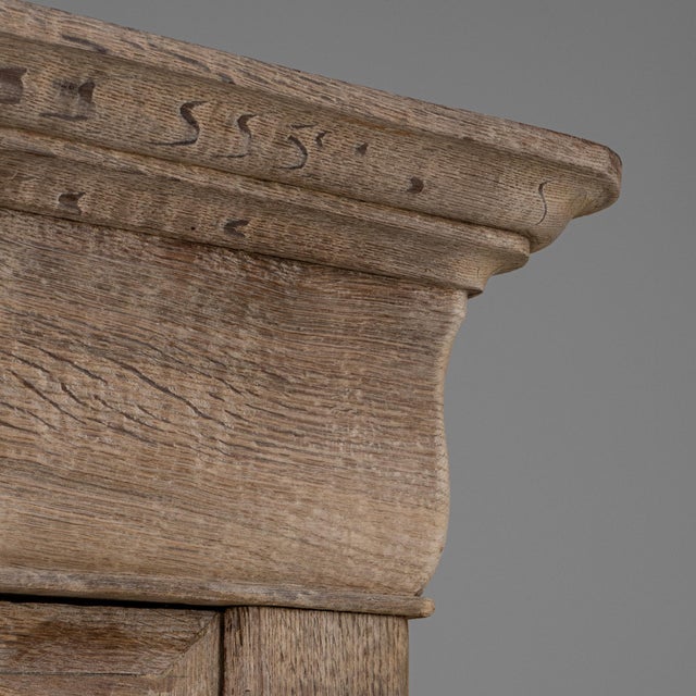 Brown 1880s French Provincial Oak Vitrine With Glass Doors For Sale - Image 8 of 18