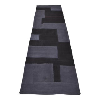 Dark Grey Vintage Hemp Runner For Sale