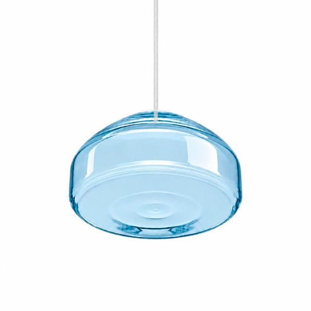 Aqua Blown Glass Pendant Light by Artem Zakharchenko-Halytskyi For Sale - Image 4 of 6