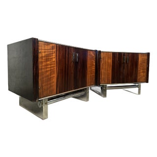 Pair of Zebra Wood Night Stands For Sale