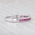 2020s New 0.30ctw Pink Magenta Sapphire Ring 14k White Gold Stackable Band Size 6.5 For Sale - Image 5 of 8