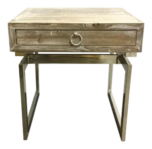 Organic Modern Go Home Magnolia Wood and Nickel End Table