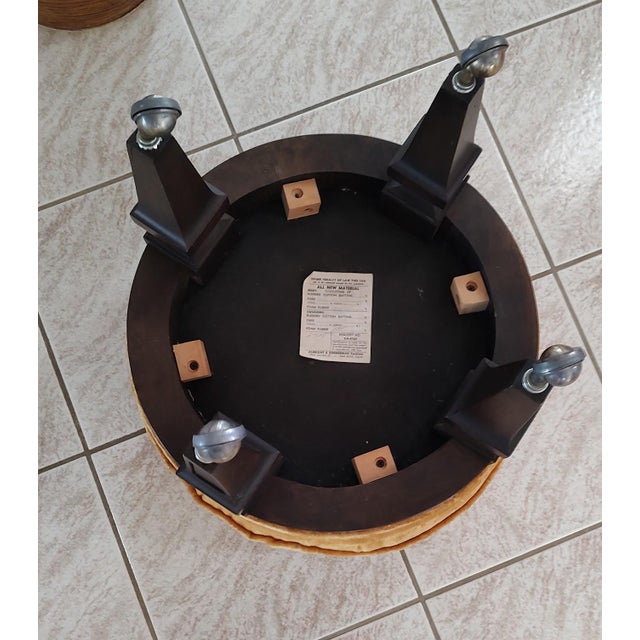 Wood Albright and Zimmerman MCM Rosette Footstool For Sale - Image 7 of 9