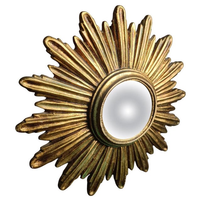 Vintage Golden Sunburst Mirror, 1960s For Sale - Image 10 of 10