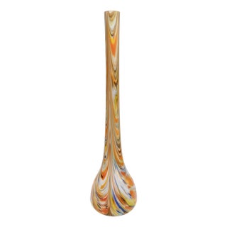 Large Orange Fenicio Glass Vase attributed to Fratelli Toso, 1960s For Sale