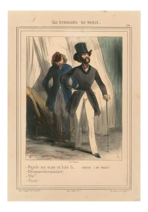 Les Étudians de Paris - Original Lithograph by Paul Gavarni - 1847 1847