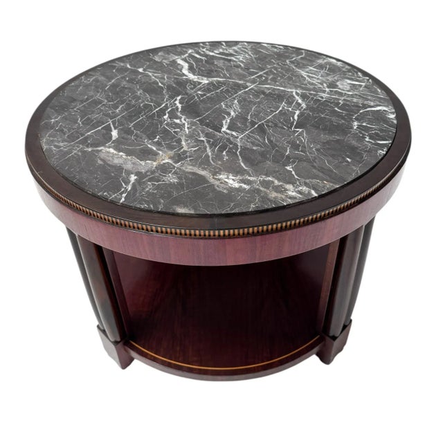 French Art Deco Coffee Table with Marble Top, 1930s For Sale - Image 9 of 11