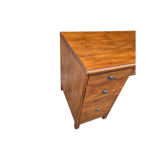 Ethan Allen 1990s Ethan Allen Tango Hawke Desk Double Pedestal Home Office Collection Credenza For Sale - Image 4 of 10