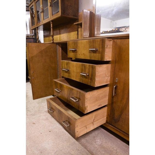 Vintage Credenza with Mirror & Open Shelves, Italy, 1940s For Sale - Image 4 of 7