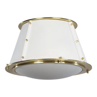 Regina Andrew French Maid Flush Mount, White and Natural Brass For Sale