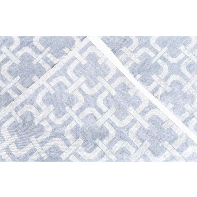 Modern Geometric Chain Link Slate Gray Rug "Cadena" by Doris Leslie Blau For Sale - Image 4 of 8
