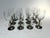 Italian Williams-Sonoma 3” Diameter Pewter Stem Hand-Blown Crystal Wine Glasses - Set of 12 For Sale - Image 3 of 3