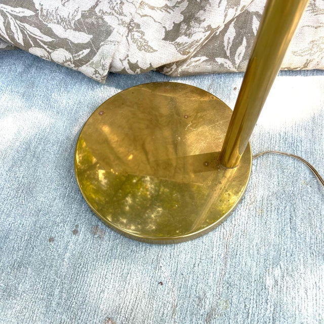 Brass 1960s Articulated Brass Floor Lamp Signed Koch & Lowy For Sale - Image 8 of 10