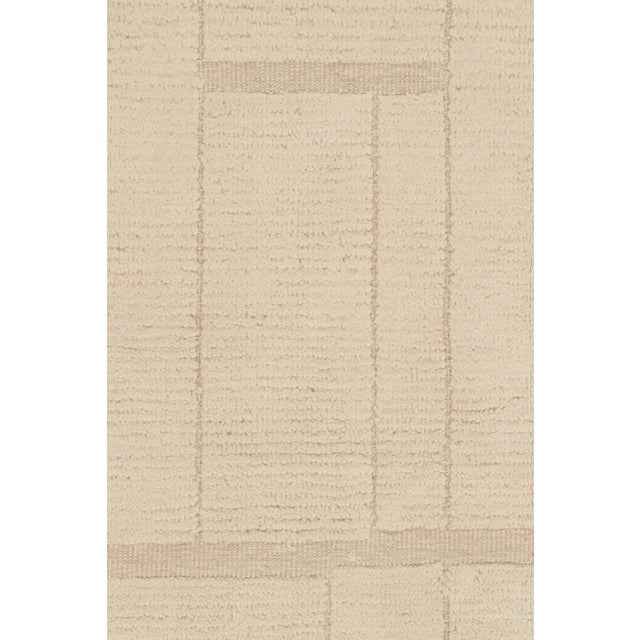 Moroccan Rug & Kilim’s Moroccan Style Rug in Cream White Tones with Geometric Patterns - 6x9 For Sale - Image 3 of 7