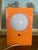 Orange 1970s Space Age Triangular Table Lamp in Orange Plastic With White Glass Domes. For Sale - Image 8 of 10