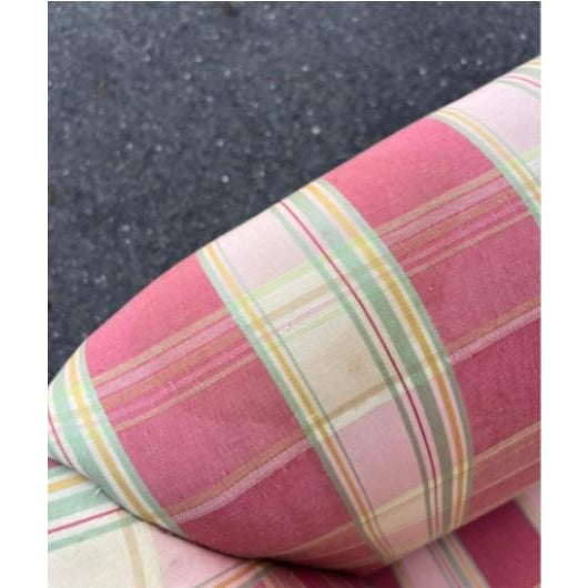 Red Camelback Settee With Red Plaid Upholstery For Sale - Image 8 of 10