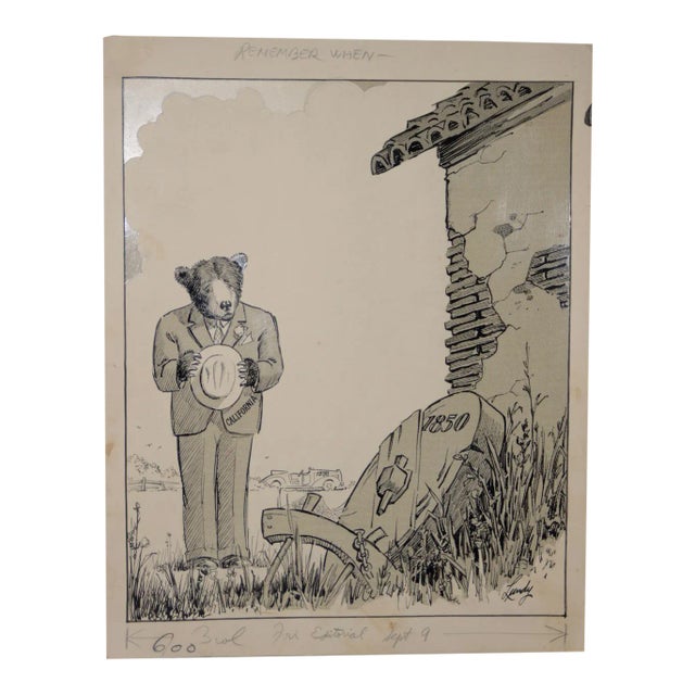 Fred Lundy Ca Great Depression Cartoon Illustration C.1938 * For Sale