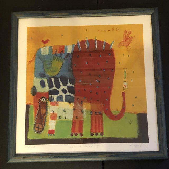 1990s Karen Hoepting Signed "Spirit Leaf" Framed Animal Prints - Edition 65/200 - Pair For Sale - Image 5 of 17