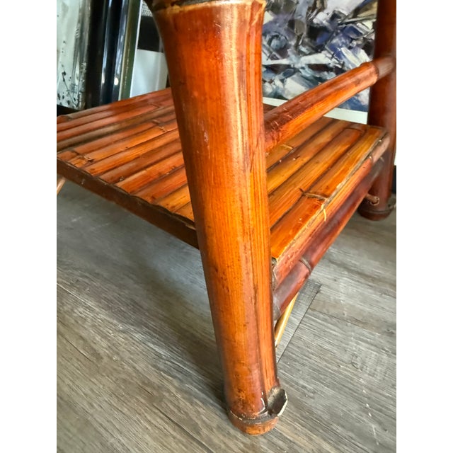 Mid 20th Century Vintage Bamboo Tall Ladder Style Etagere Display Stand. For Sale - Image 5 of 12