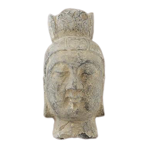 15th Century & Earlier Authentic Northern Wei Buddha Head Fragment - 8”