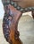 Antique French Louis XV Bench, Hand-Carved Wood & Brown Leather For Sale - Image 14 of 14