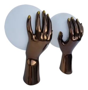 Maison Arlus Hands Bronze Sconces - a Pair