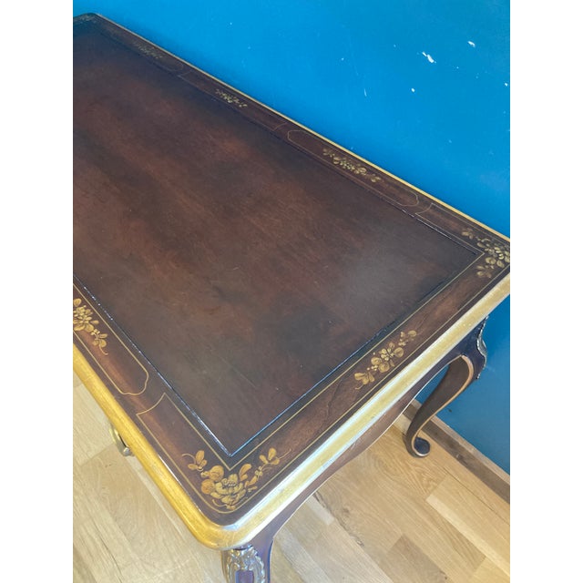 Vintage Gilt Chinoiserie Campaign Desk & Chair Set of 2 by Union National Furniture For Sale - Image 12 of 18