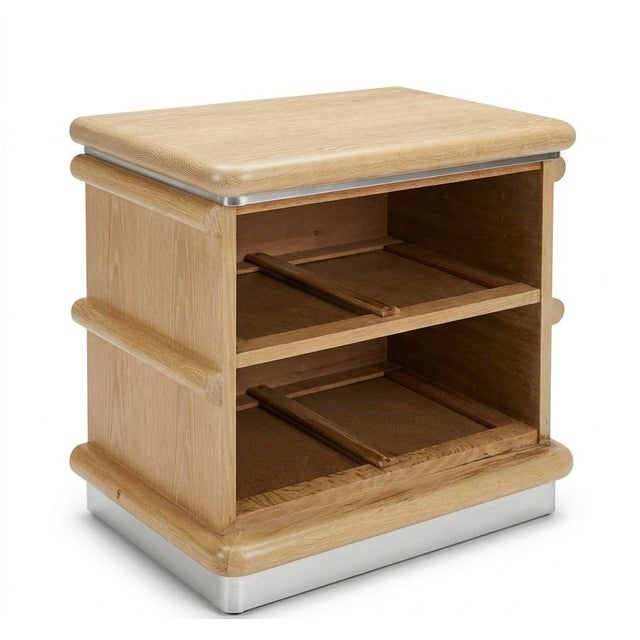 A rare pair of nightstands from the iconic 'Eclipse' collection by Jay Spectre for Century Furniture. These pieces feature...