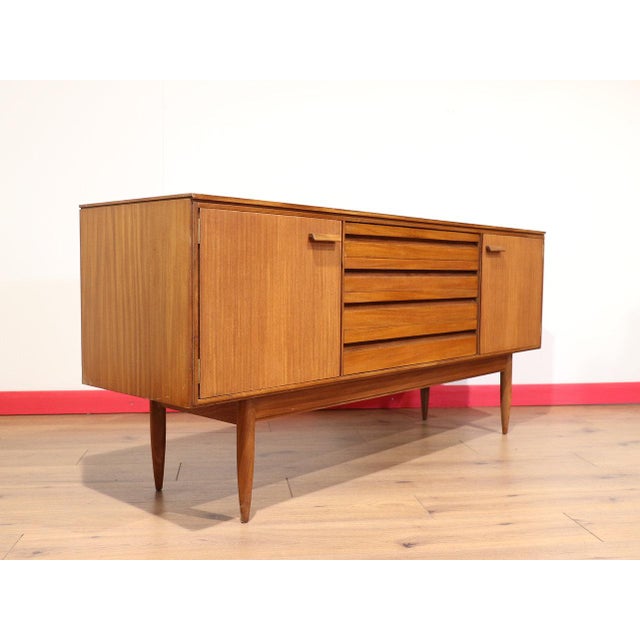 Mid Century Modern Vintage Teak Credenza Sideboard in the Style of Austinsuite Danish Style For Sale - Image 4 of 15
